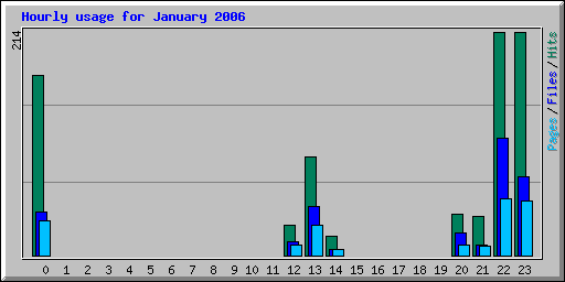 Hourly usage for January 2006