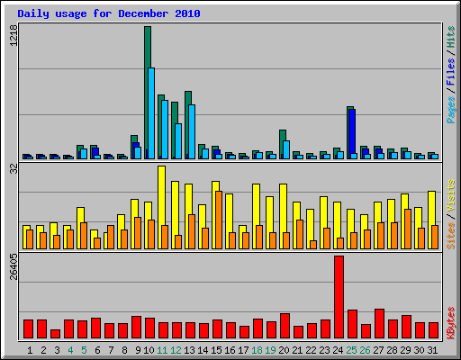 Daily usage for December 2010