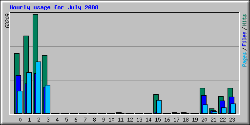 Hourly usage for July 2008