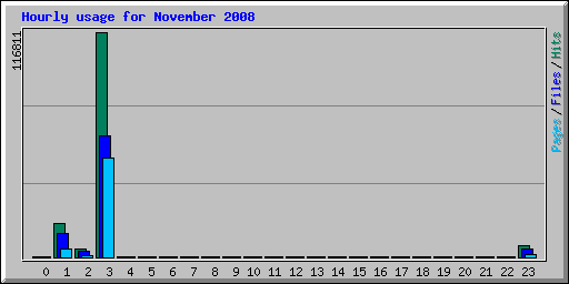 Hourly usage for November 2008