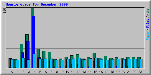 Hourly usage for December 2009