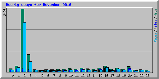 Hourly usage for November 2010