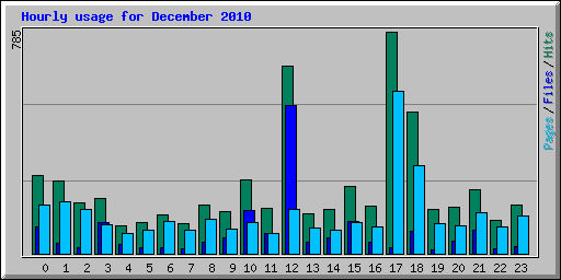 Hourly usage for December 2010