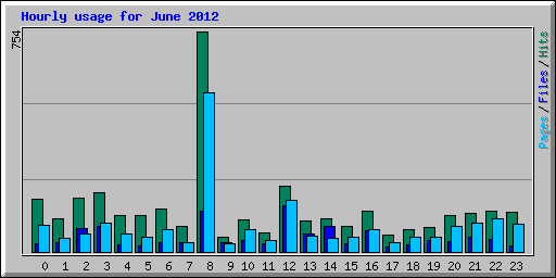 Hourly usage for June 2012