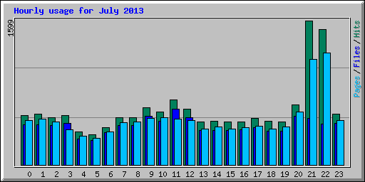Hourly usage for July 2013