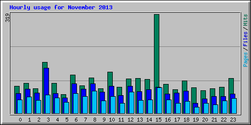 Hourly usage for November 2013