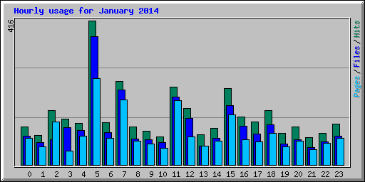 Hourly usage for January 2014